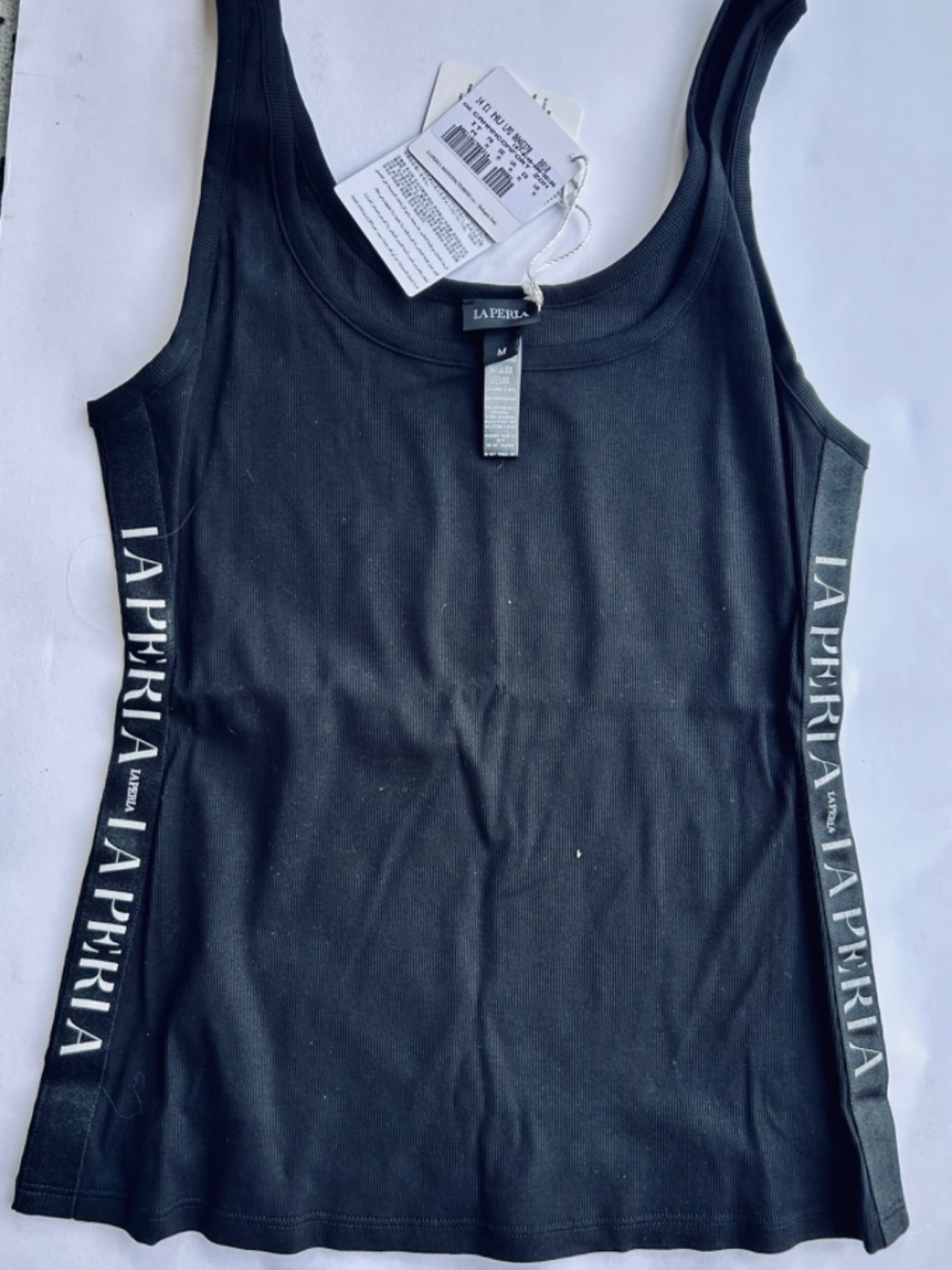 La Perla black  ribbed cotton tank top - NWT